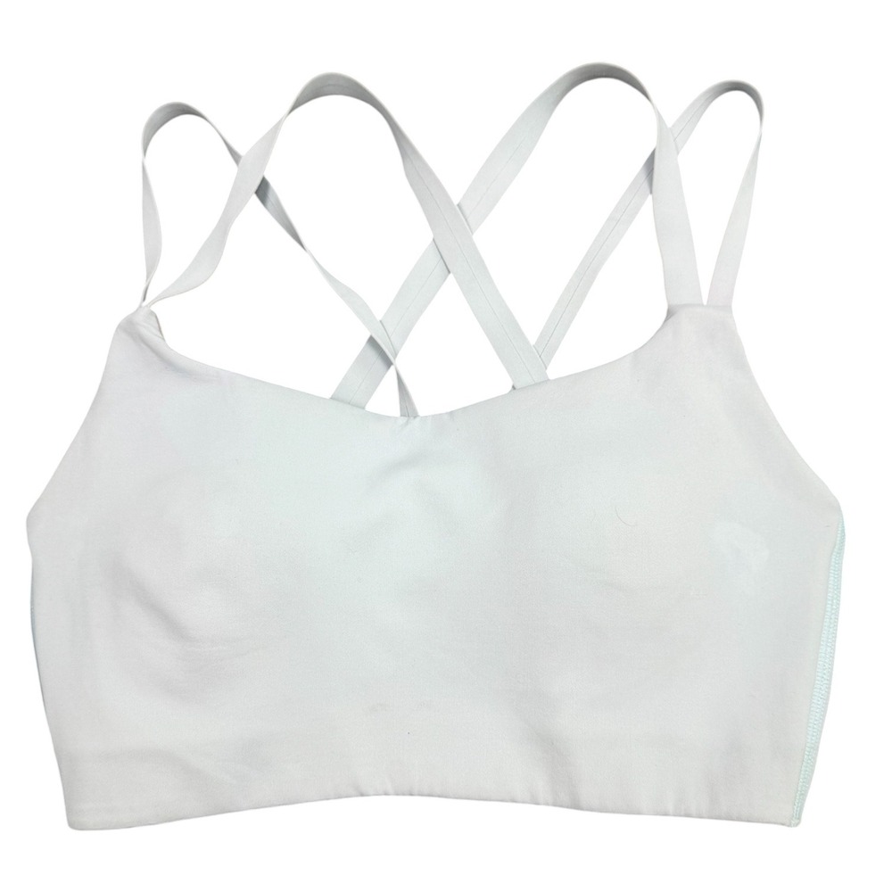 Sports Bra Womens XS Light Blue Strappy Back Yoga‎ Gym Athletic Workout